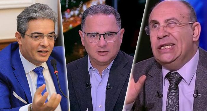 الشيخ مبروك عطية والإعلامي شريف عامر ونقيب الإعلاميين طارق سعدة