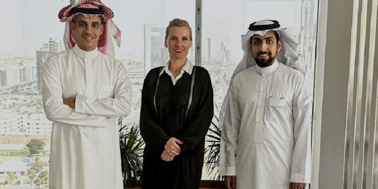 From Left to Right, Faris Aljameel Vice Chairman at One Group, Monika Fourneaux MPRCA, Head of EMEA, Faisal Alquraini COO at One group