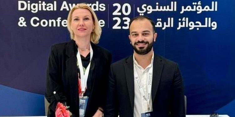 From left to right - Monika Fourneaux, Head of EMEA – PRCA, Khaled Karanouh, Business Development Manager – PR Arabia