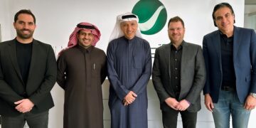 Kamil Abi Khalil (Head of Production at Anghami), Ahmed Al Rasheed (KSA Manager at Anghami), Salem al-Hindi (CEO of Rotana Music), Eddy Maroun (Co-Founder & CEO of Anghami), and Firas Khashman